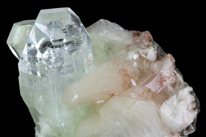 Zoned Apophyllite Crystals With Stilbite - India #72083